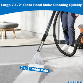 Happy Tree unbreakable-clear-head shows dirt real-time while cleaning upholstery and carpets.