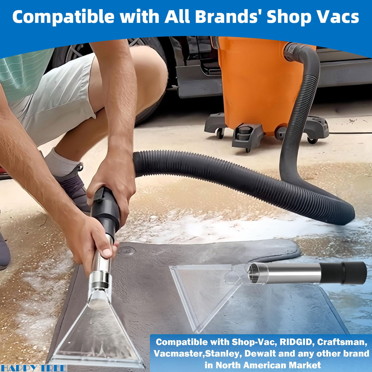 Happy Tree easy-install helps you convert hose to extractor quickly without tools.