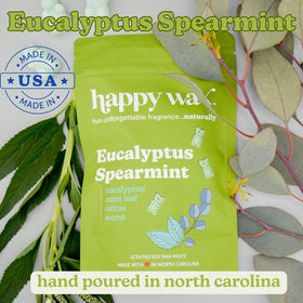 All-natural soy wax from Happy Wax, paraben- and phthalate-free.