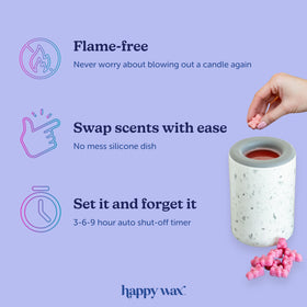 Happy Wax Bone small wax warmer designed for home fragrance in compact spaces.
