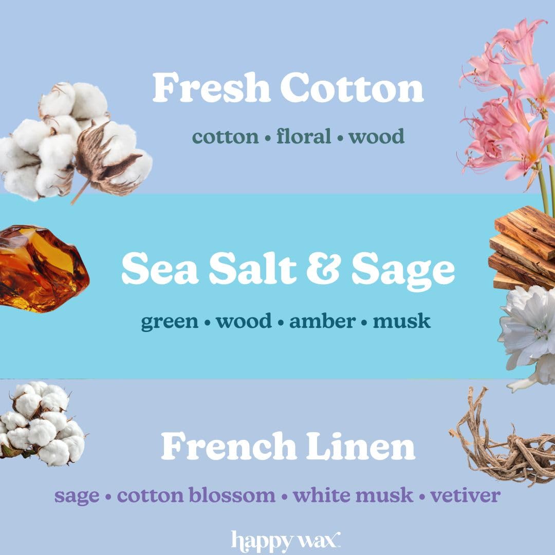 Happy Wax French Linens bear melts evoke freshly laundered linens