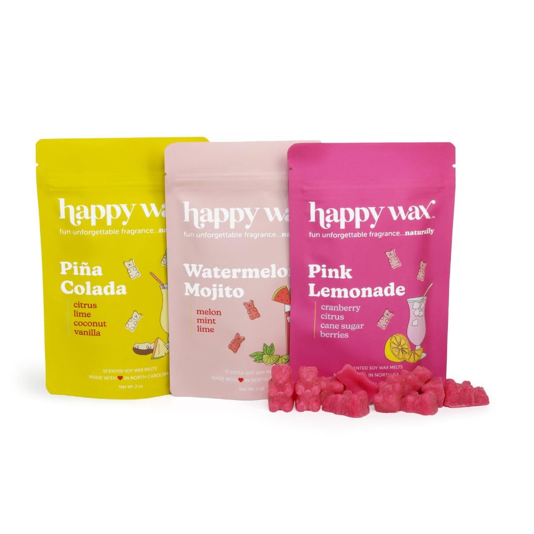 Happy Wax Cocktail pink lemonade melts deliver bright citrus fragrance for the kitchen