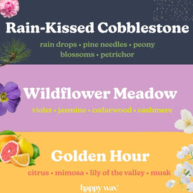 Happy Wax Fresh Spring Day Rain-Kissed Cobblestone bear melt evokes rain-scented freshness.