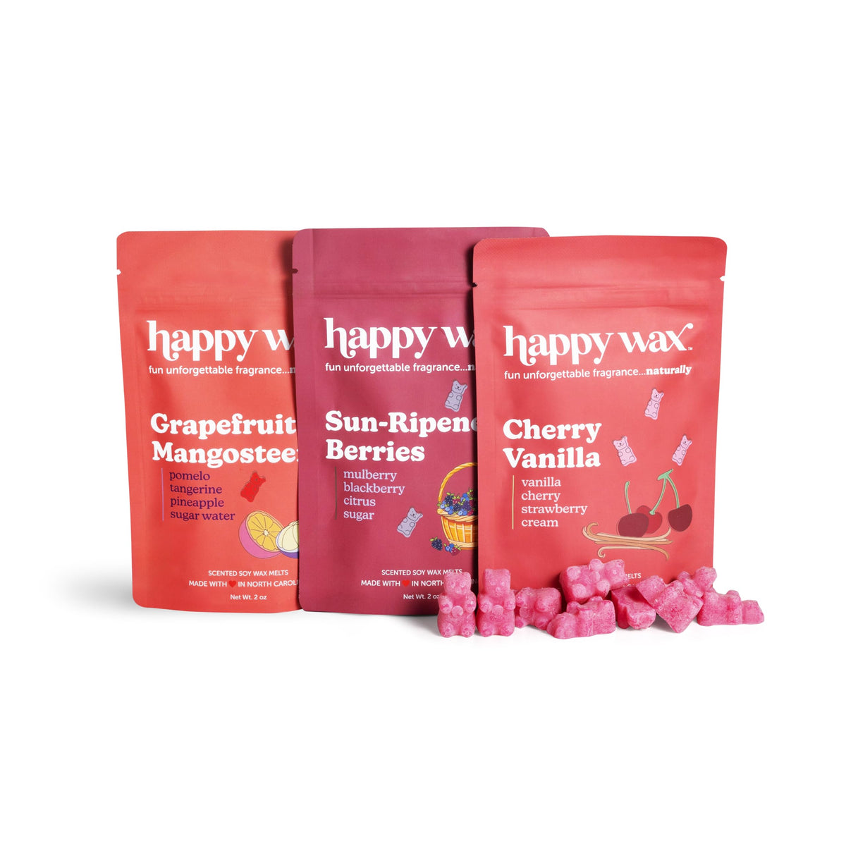 Happy Wax Fruity Favorites cherry vanilla bear melts scented for cozy living spaces