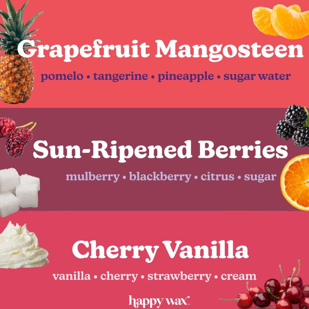 Happy Wax Fruity Favorites grapefruit mangosteen bear melts with bright citrus aroma