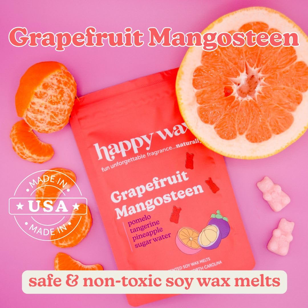 Happy Wax Fruity Favorites grapefruit mangosteen pouch melts brighten rooms