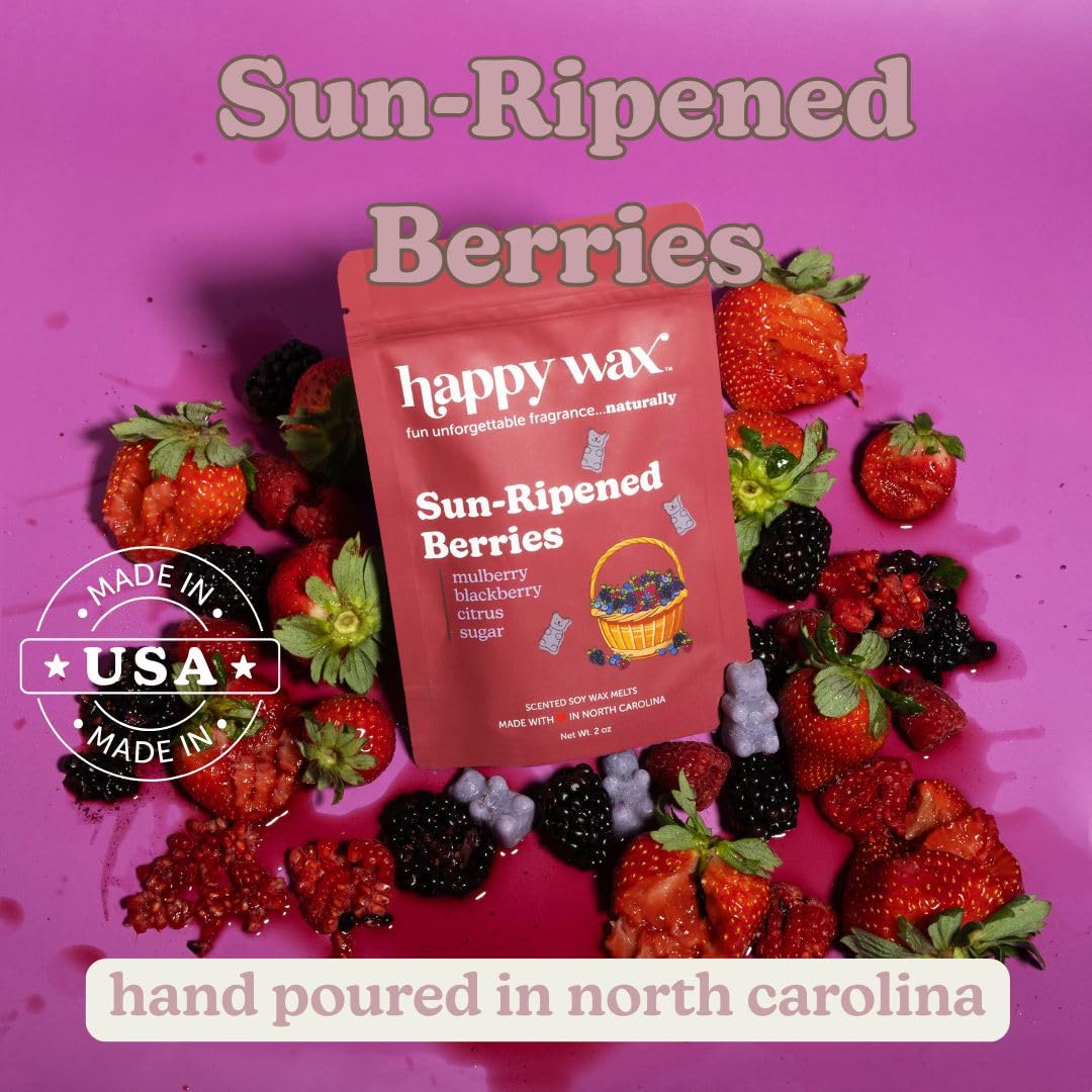 Happy Wax Fruity Favorites sun-ripened berries pouch melts for fresh aroma