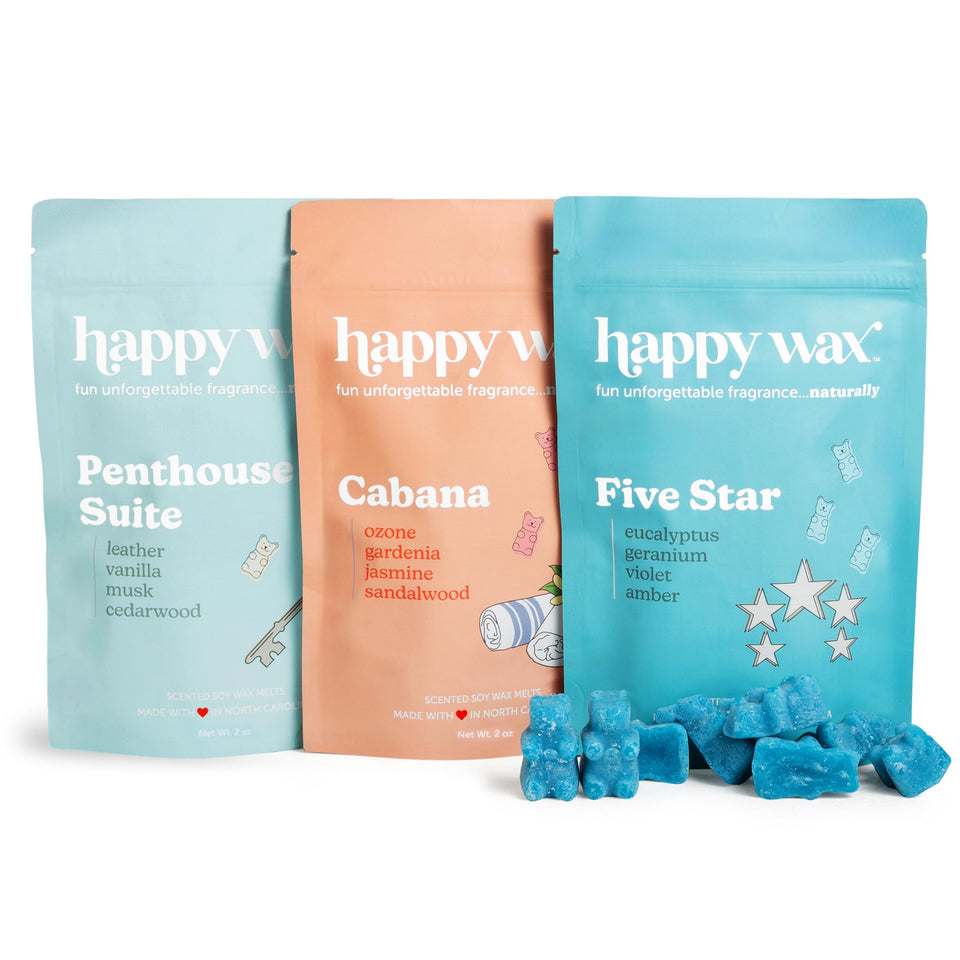Happy Wax Hotel Collection penthouse suite bear melts for luxurious home scent.