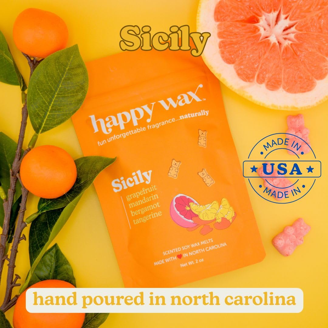 Happy Wax Italian Mix Amalfi bear melts carry orange blossom and neroli scents.