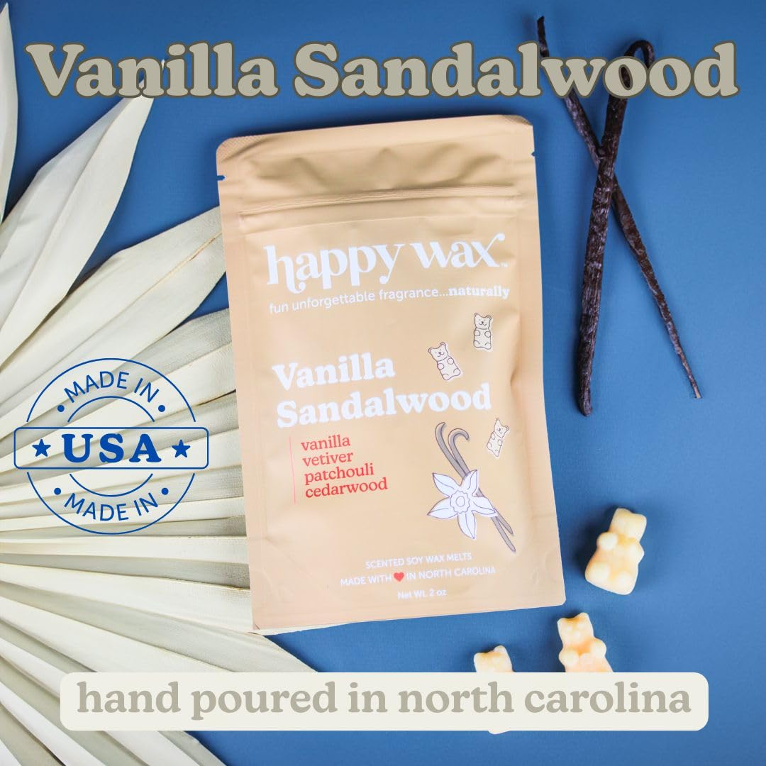 Happy Wax Natural soy melts provide a cleaner burn and safer home scent.