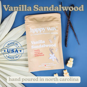 Happy Wax Natural soy melts provide a cleaner burn and safer home scent.