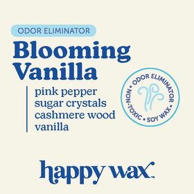 Happy Wax bear-shaped Blooming Vanilla melt adds floral warmth to rooms.