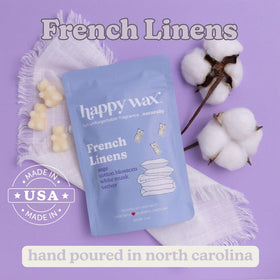 Happy Wax packaging showing three 2oz pouches