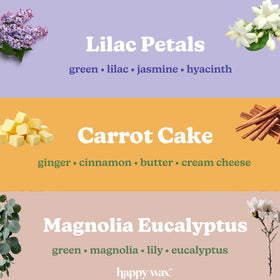 Happy Wax Spring Garden Mix lilac petals bear melts create delicate floral ambiance