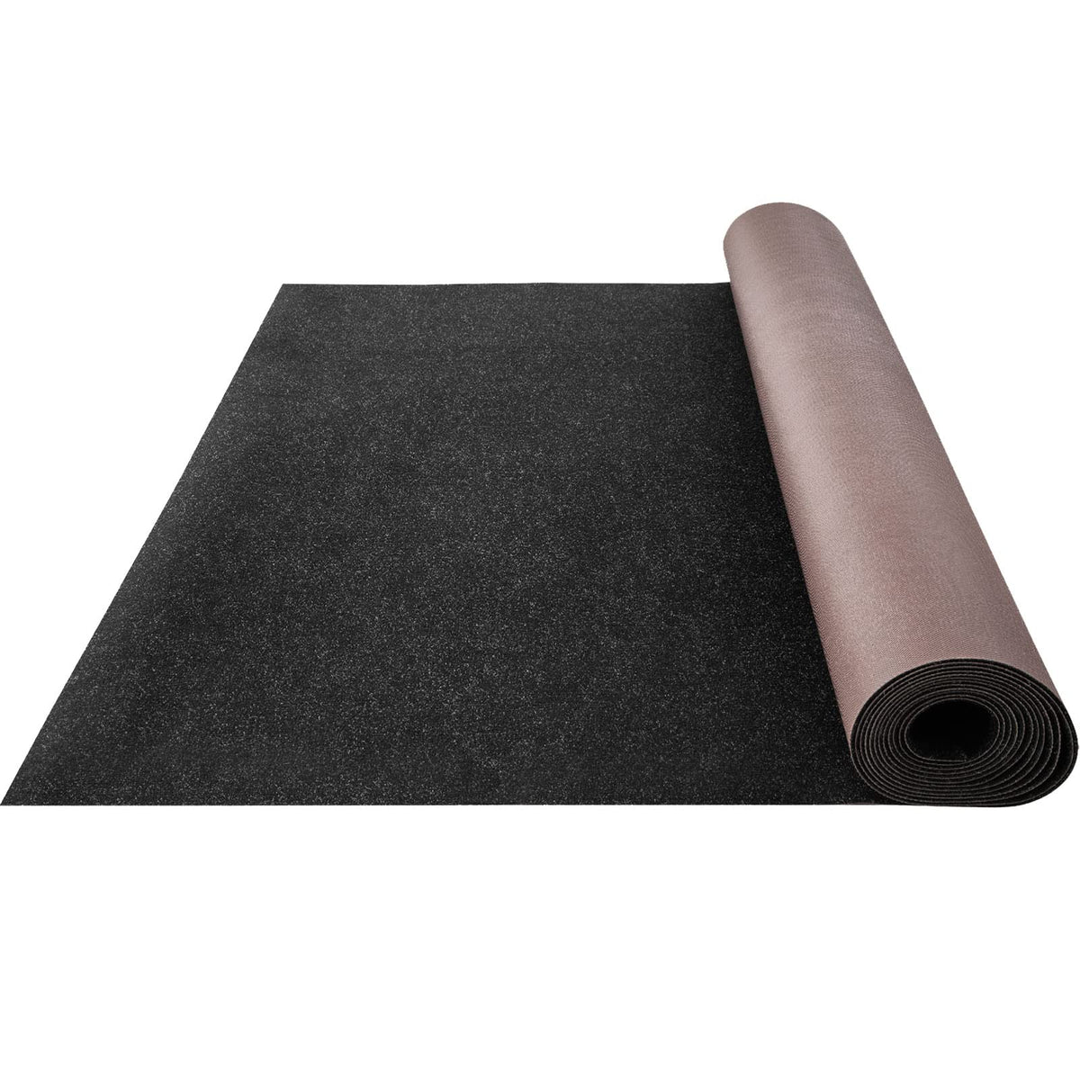 Happybuy 6 ft x 13 ft black marine carpet with ribbed texture for non-slip boat safety.