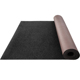 Happybuy 6 ft x 13 ft black marine carpet with ribbed texture for non-slip boat safety.