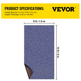 The 6x13 ft carpet provides about 78 square feet of coverage for decks.