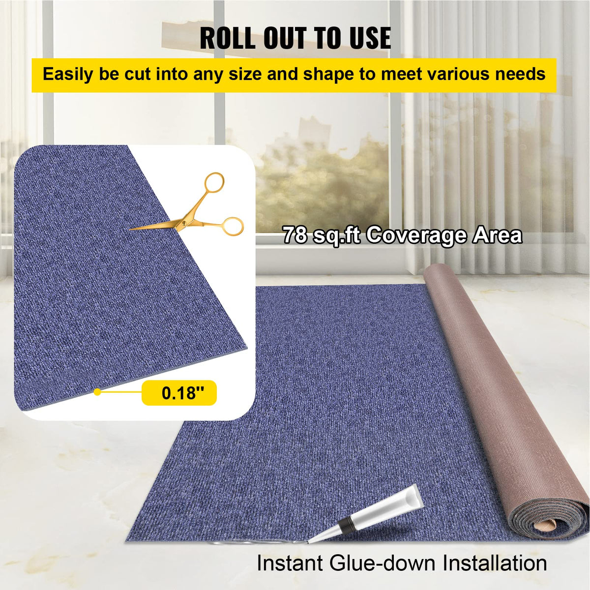 Glue-down installation process showing secure attachment for marine use.