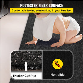 Happybuy waterproof backing with soft rubber protects floors and resists moisture.