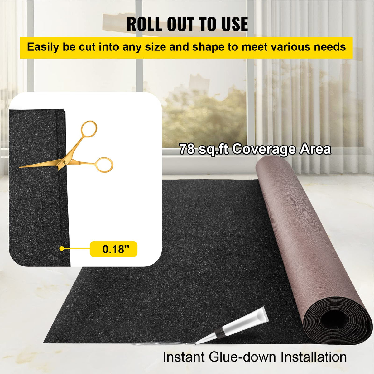 Happybuy stain-clean carpet for quick, simple maintenance and care.