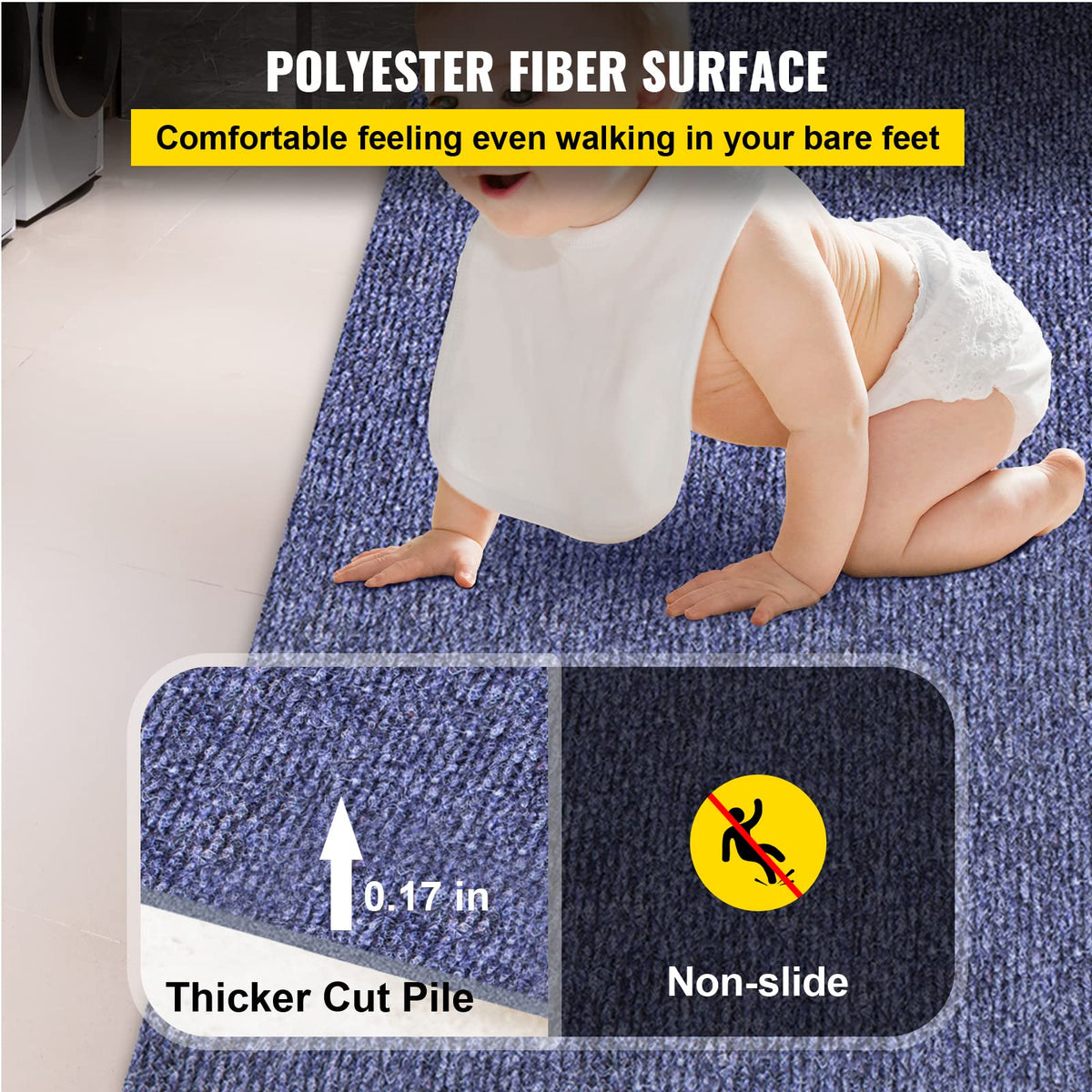 Waterproof rubber backing in use to prevent moisture penetration on a wooden deck.