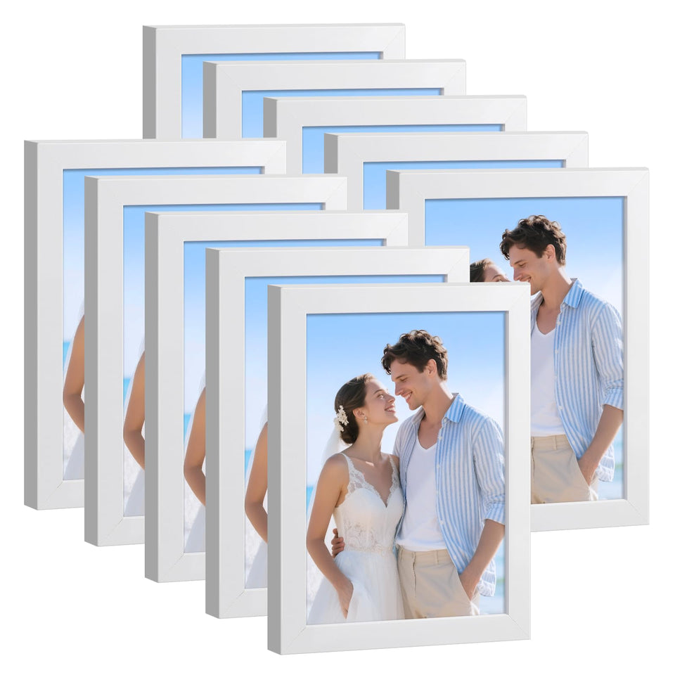 HappyHapi white 4x6 collage frame set for stylish wall display.