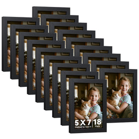 HappyHapi 5x7 frame front view with matte black finish, ideal for family portraits.