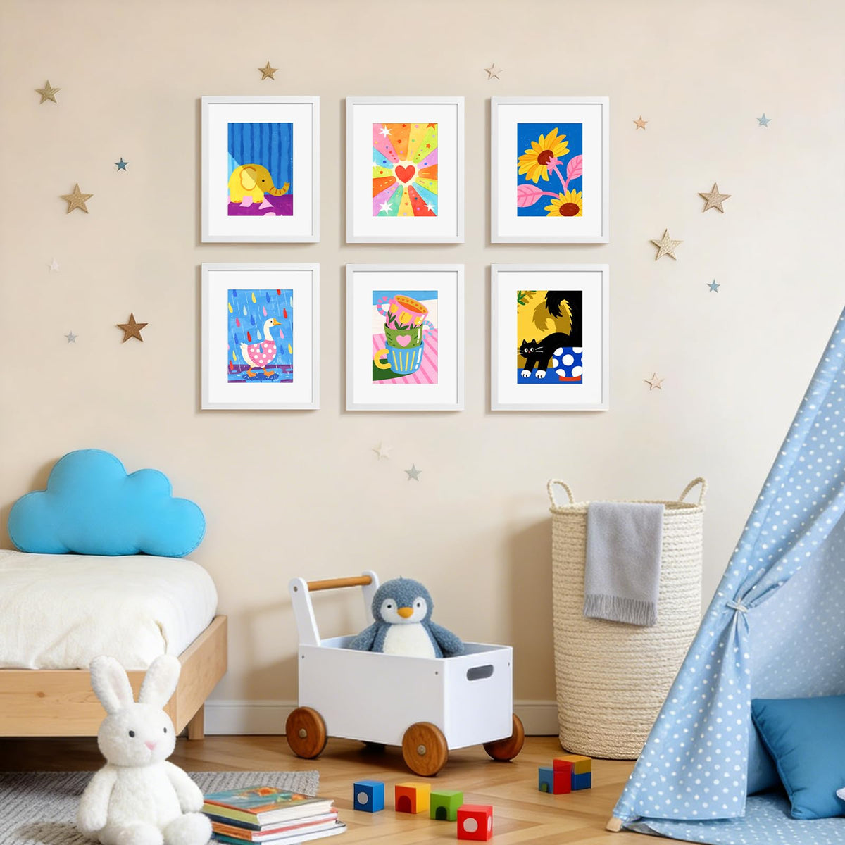HappyHapi 8x10 frame without mat elegantly displays larger artwork.