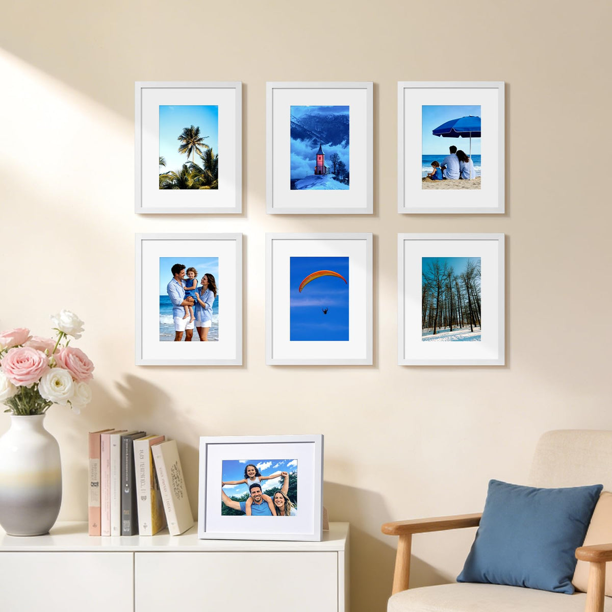 HappyHapi frame on table display fits desks and mantels.