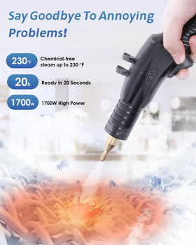 Hapyvergo steam cleaner tankless design with four-foot water inlet hose