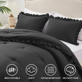 Close-up of HARBOREST pillow shams showing neat stitching and edge finish
