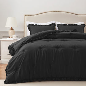 HARBOREST queen comforter with ruffle front adds chic style and warmth