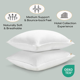 HARBOREST pillow back view illustrates balanced firmness for back sleepers.