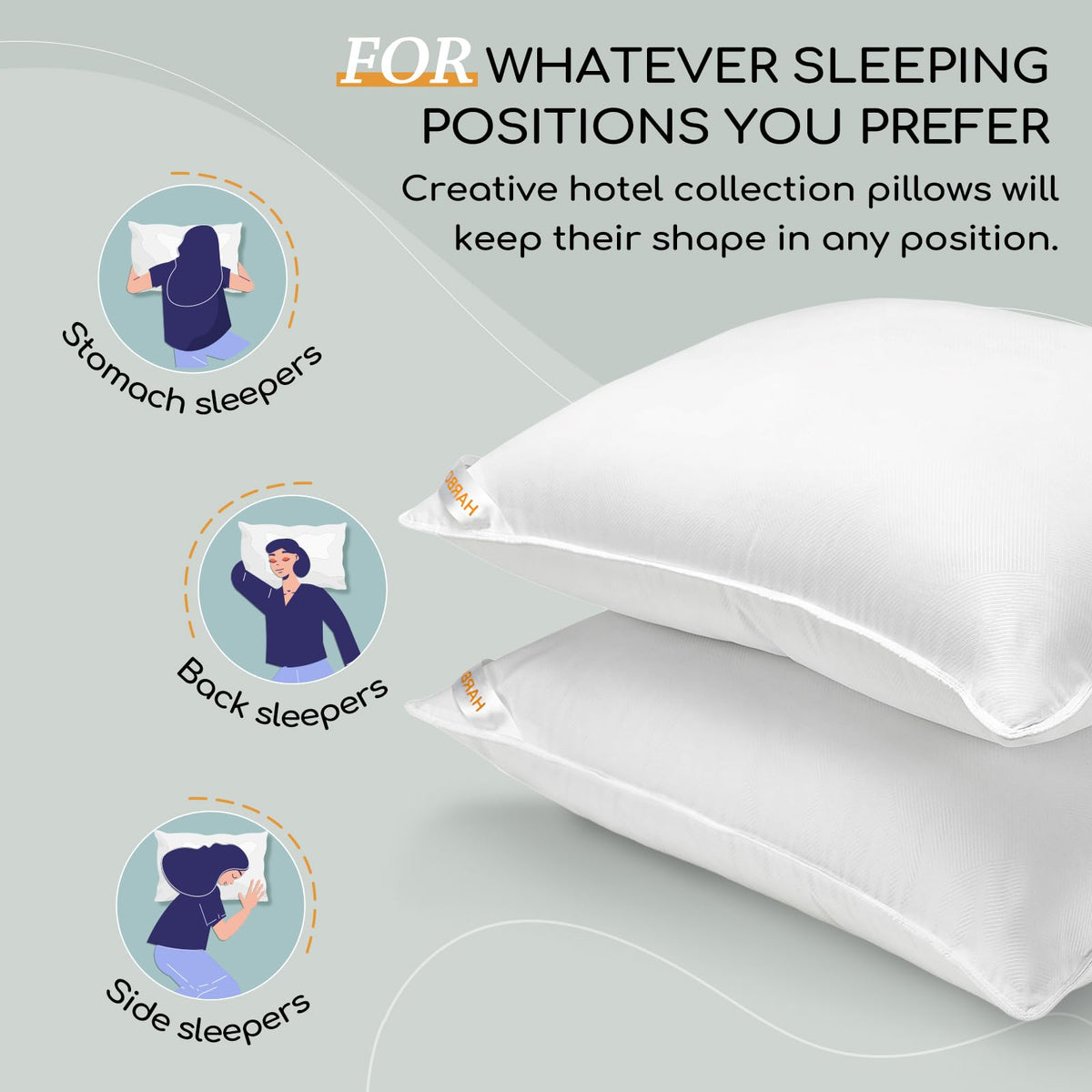 HARBOREST standard pillow on its side demonstrates balanced support for multiple sleepers.