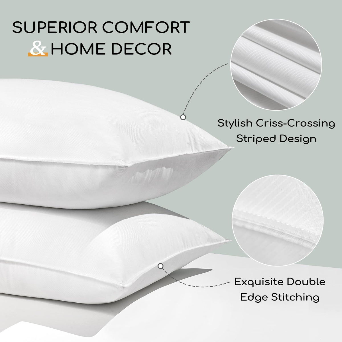 HARBOREST pillow striped surface showcases stylish decor for any bedroom.