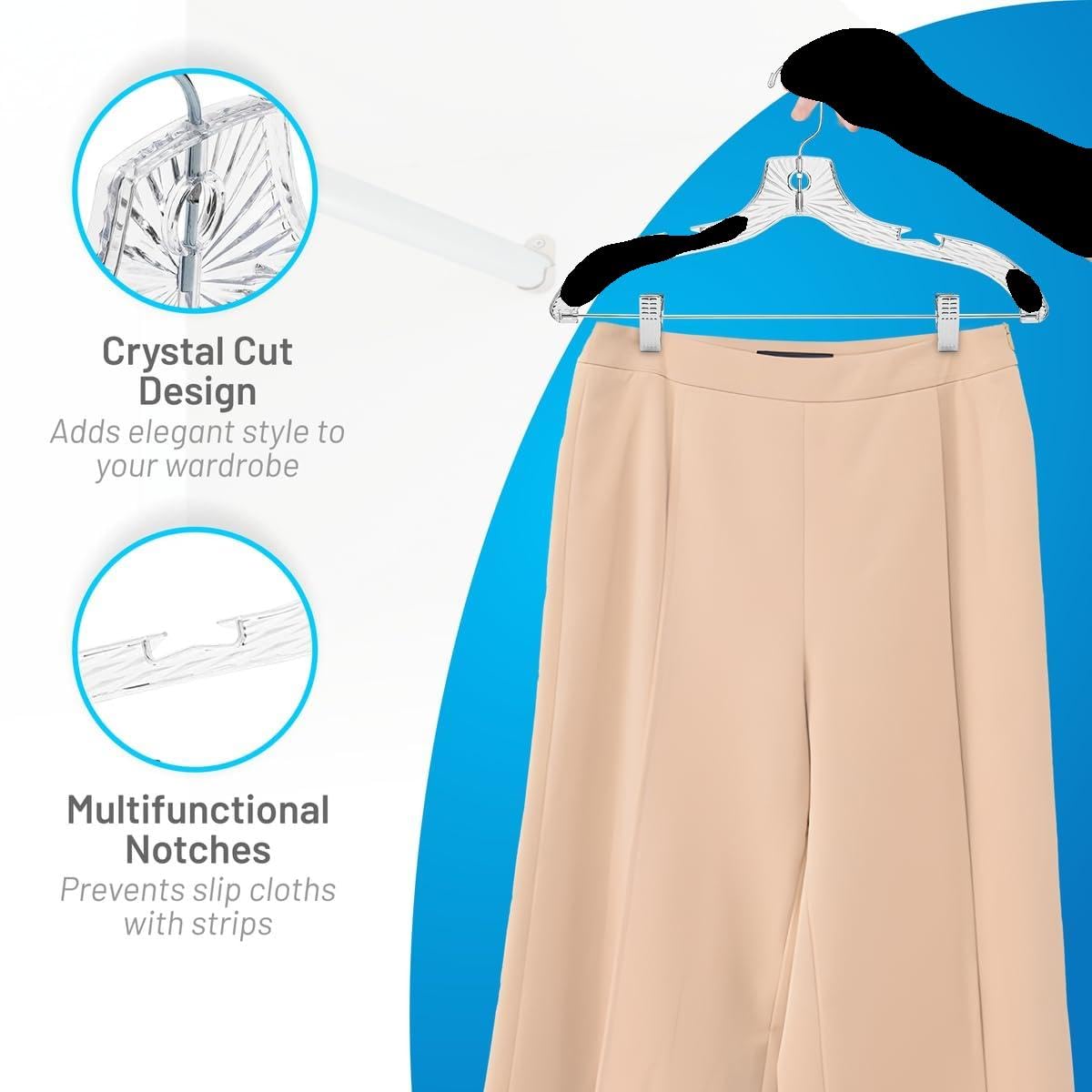 HARDW clip-design hangers keep coats and towels neatly in place