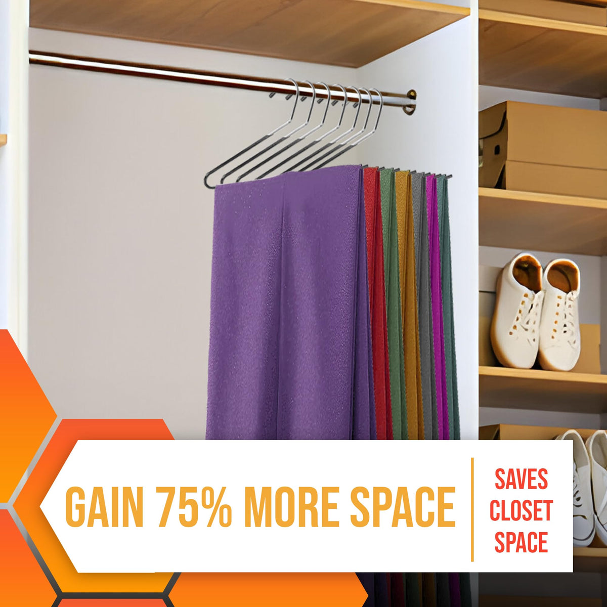 HardW heavy-duty stainless steel hangers resist rust and bending.