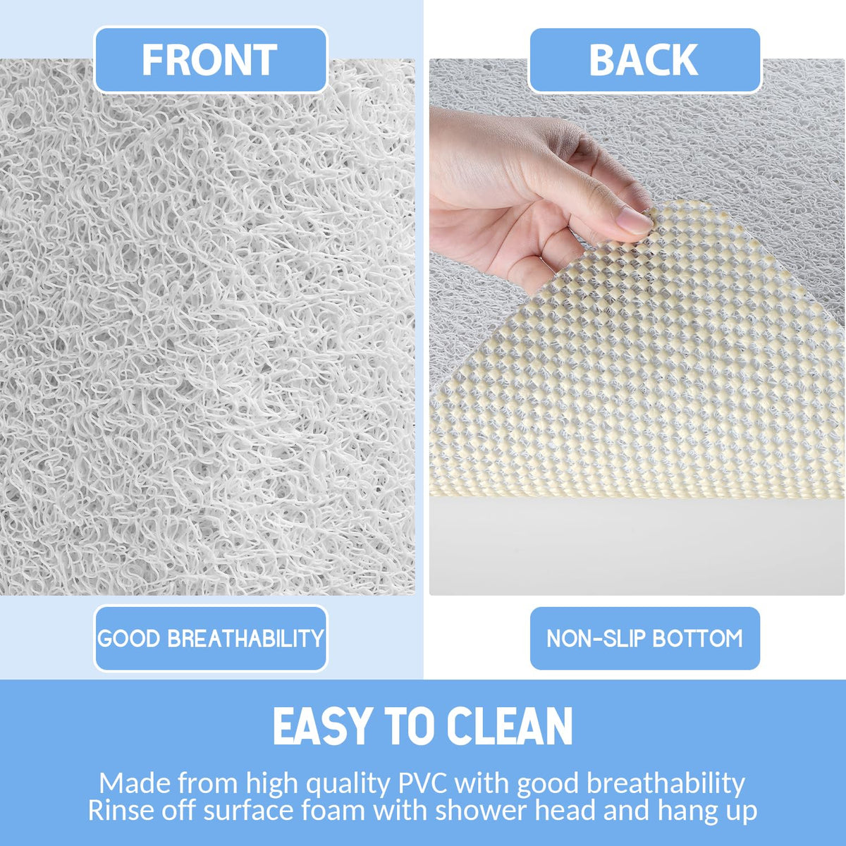 Hargiis bath mat cut-to-fit showing flexible sizing.
