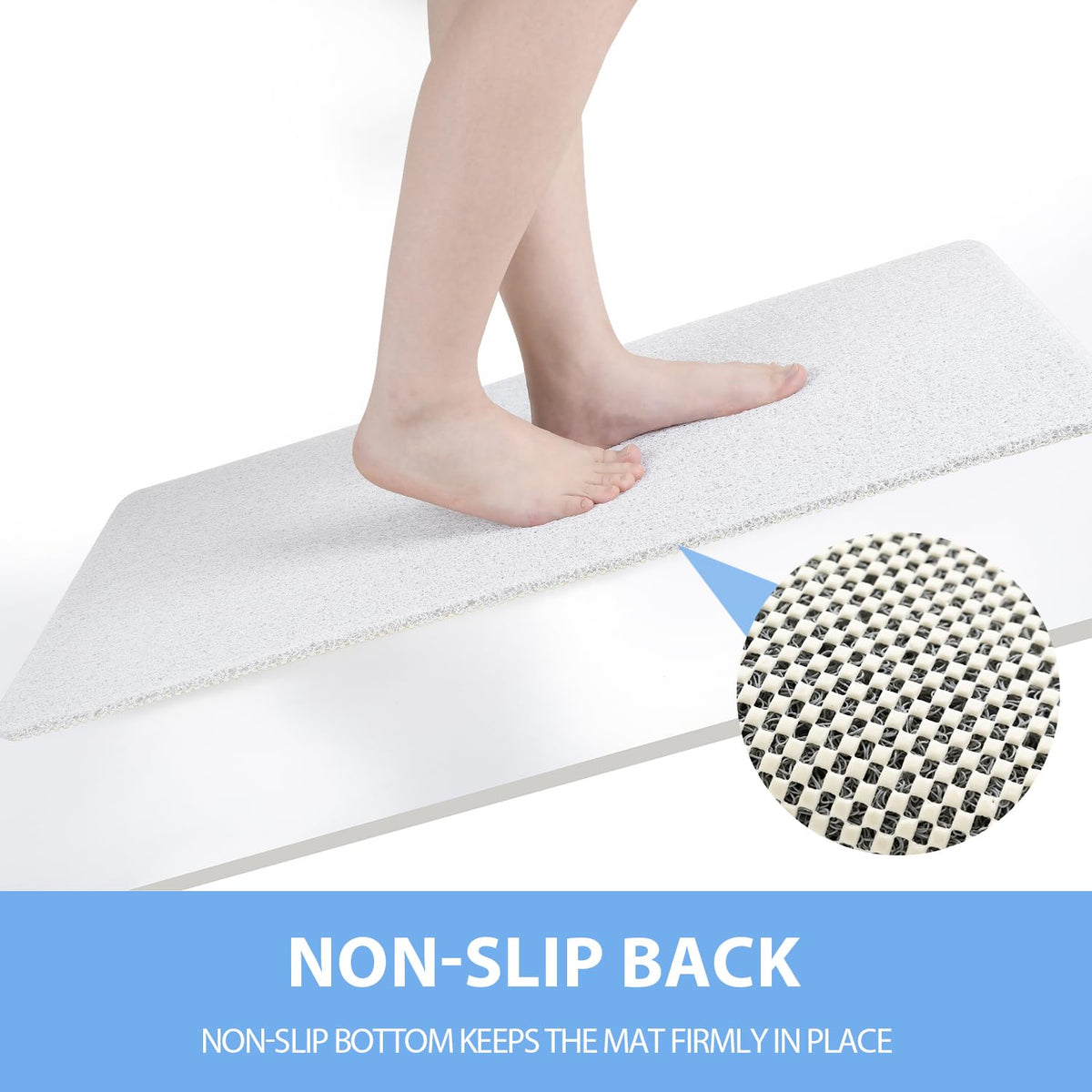 Hargiis bath mat with drain holes for quick drainage.