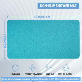 Hargiis bath mat with quick-dry drain holes prevents pooling