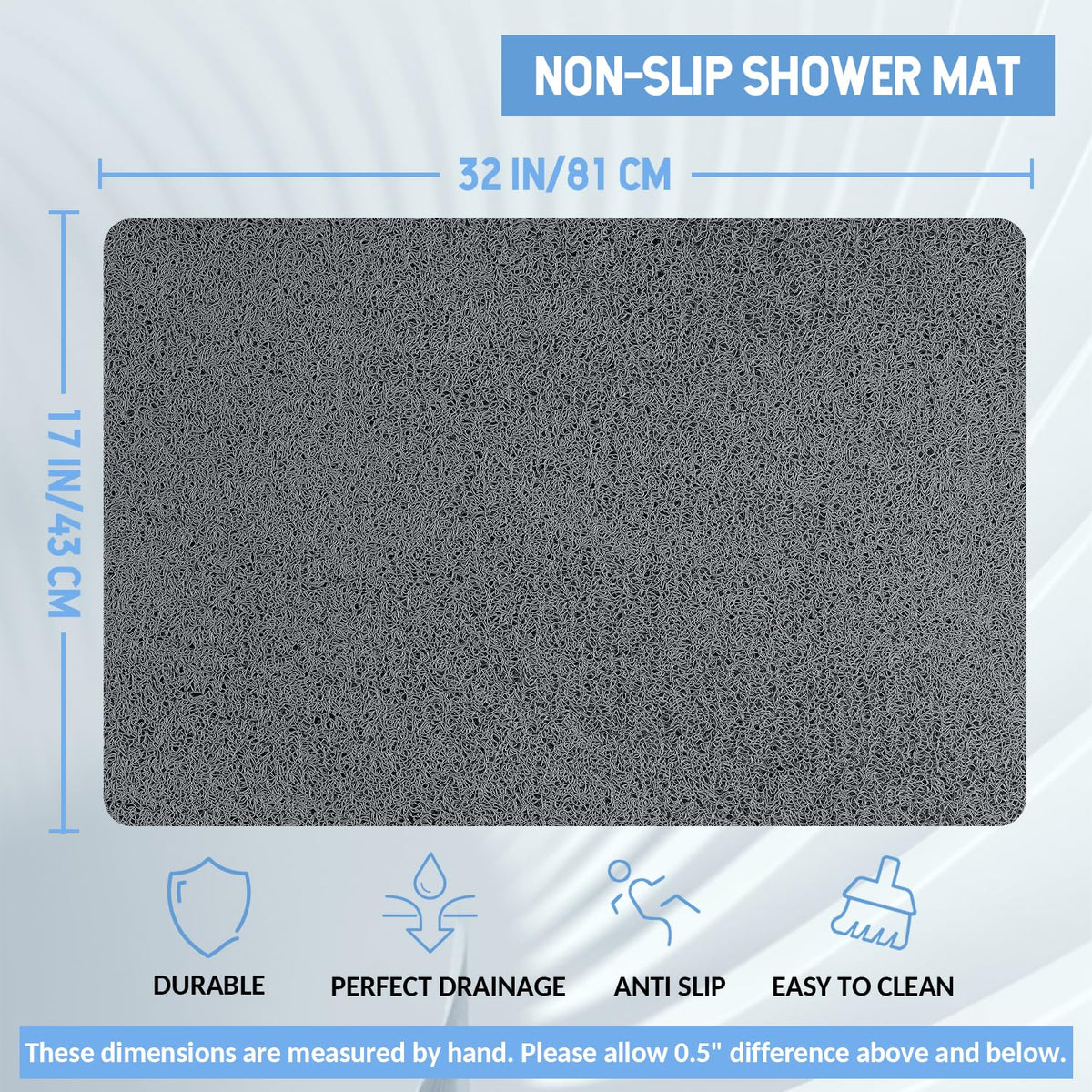 Hargiis quick-drying bath mat demonstrating fast water evaporation.