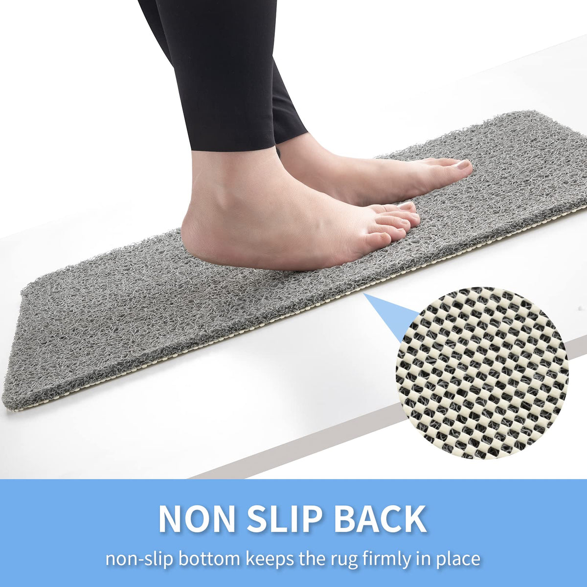 Hargiis drainage holes illustrate quick water circulation for a clean mat.