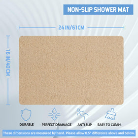 Hargiis fast-drying mat beige with drain holes prevents pooling