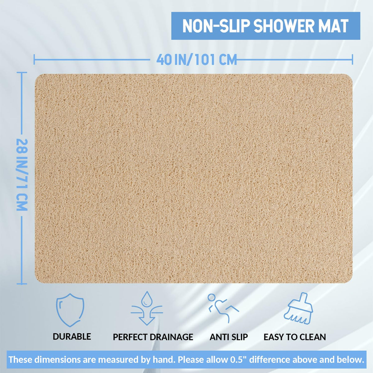 Hargiis foot massage bath mat with loofah-texture surface for exfoliation.