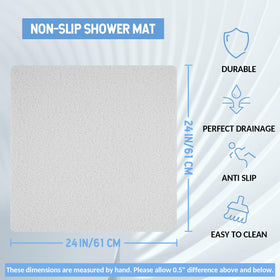 Hargiis bath mat texture close-up highlights loofah-like surface for foot massage.