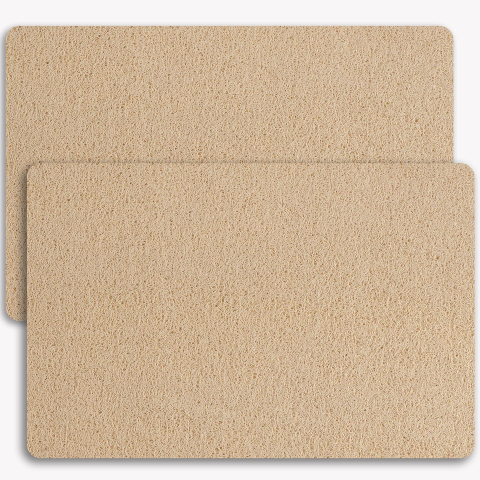 Hargiis non-slip bathtub mat beige 24x16, two-pack with quick drainage