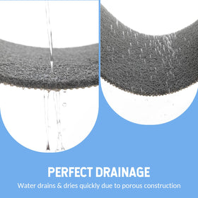 Hargiis versatile mat suits bathrooms kitchens and hotel rooms.