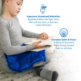The 5 lb weight of the Harkla Lap Pad sits comfortably on a lap.
