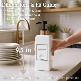 HARRA HOME conditioner dispenser 27oz in a matching gold finish.