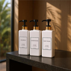 HARRA HOME refillable bottles arrive empty for personalized product choices.